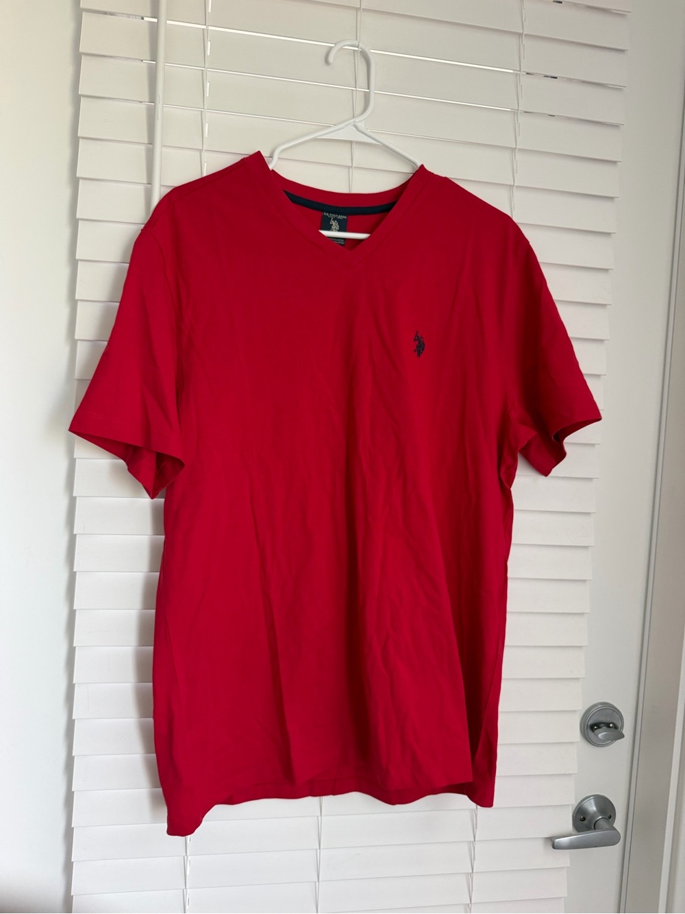 U.S. Polo Assn. Men's Red V-Neck Logo T-Shirt